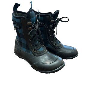 BOGS Boots Little Kids 13 Boys Blue Black Plaid Waterproof